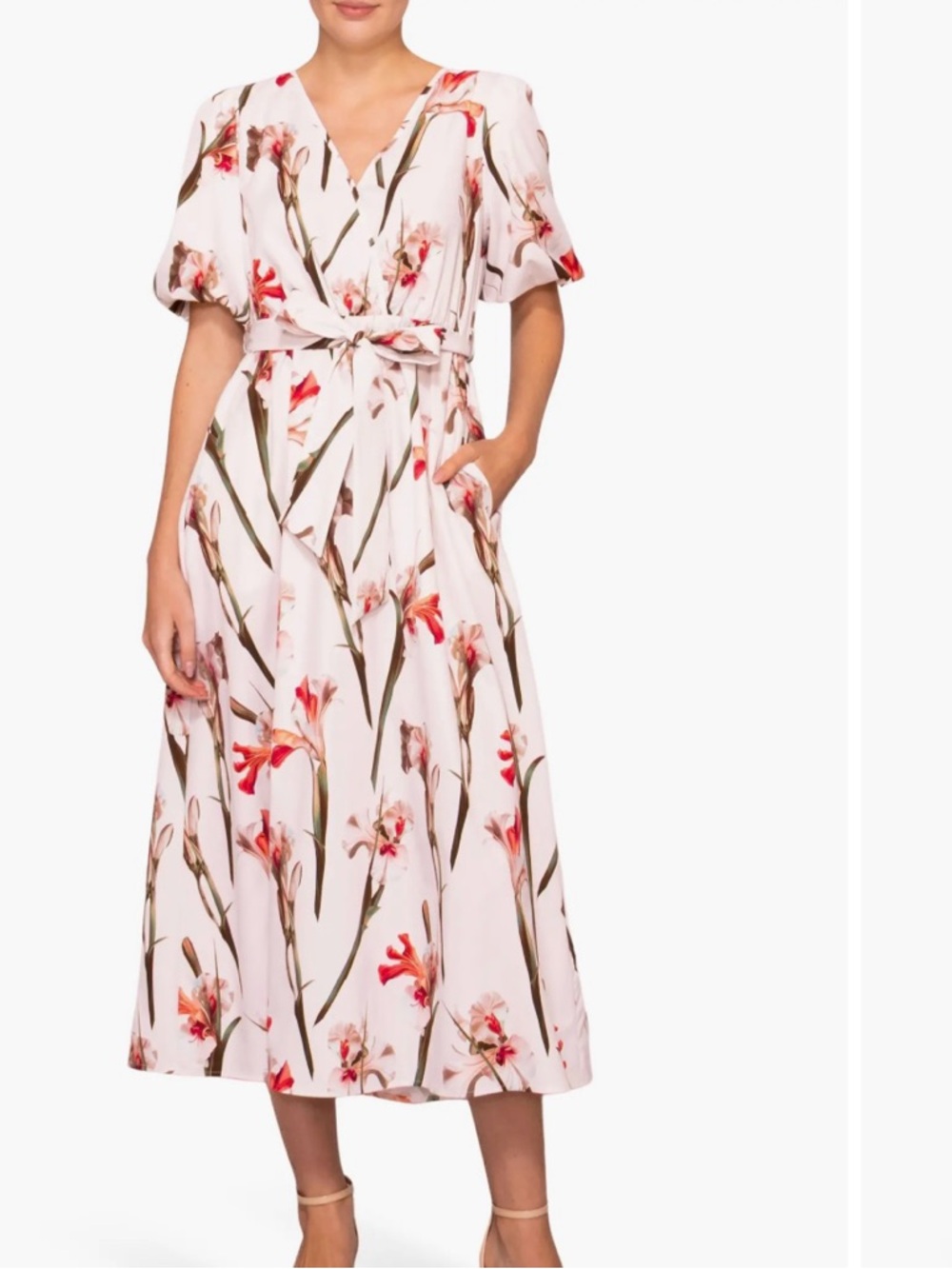 MELLODAY Tie waist Midi Dress